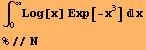 ∫_0^∞Log[x] Exp[-x^3] x %//N 