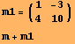 m1 = (1    -3)        4    10 m + m1 